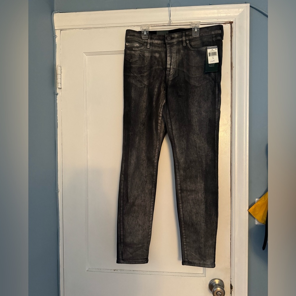 Ralph Lauren Grey Coated Classic Skinny Jeans size 10
